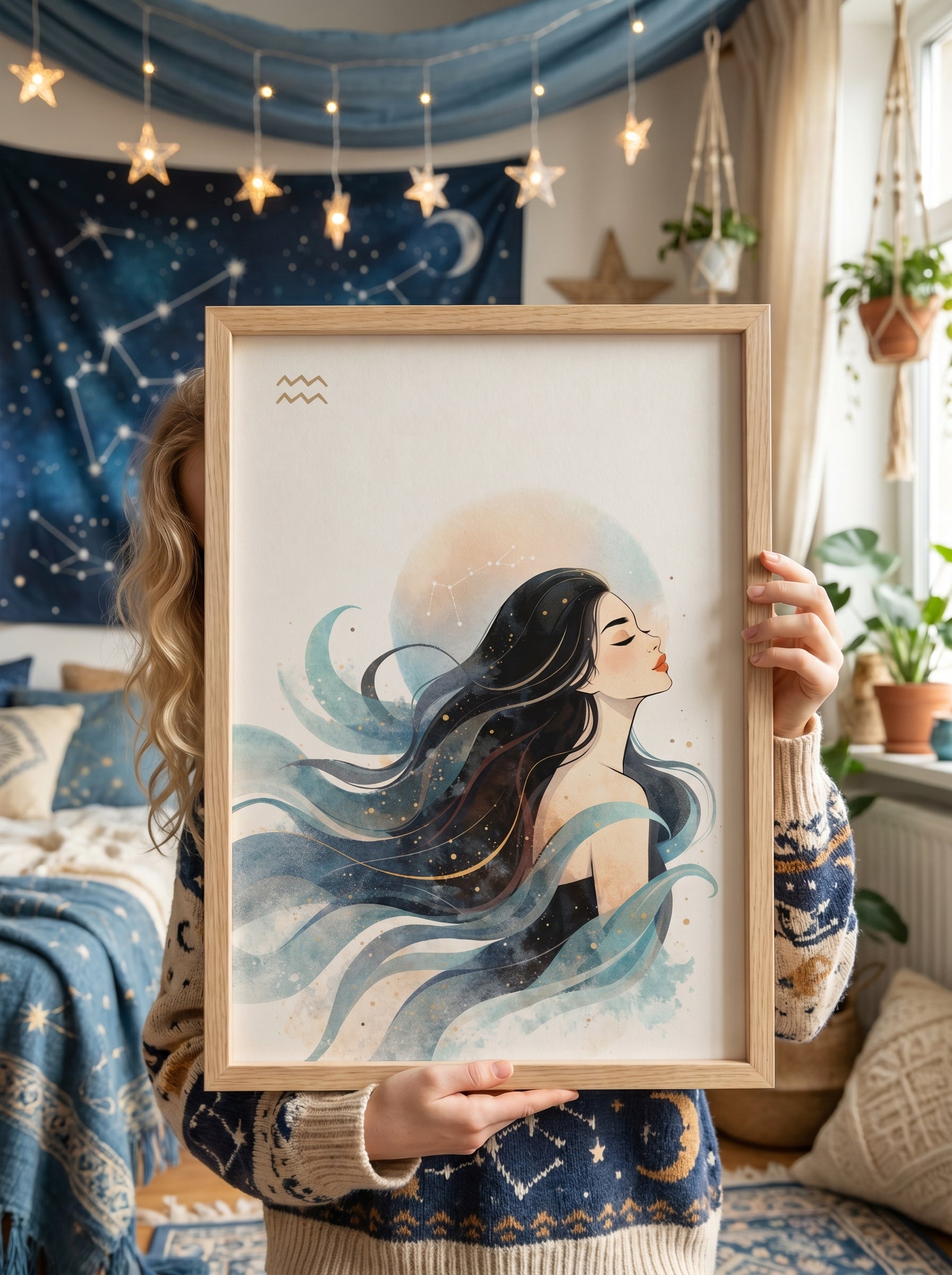 Lámina zodiaco Acuario mujer