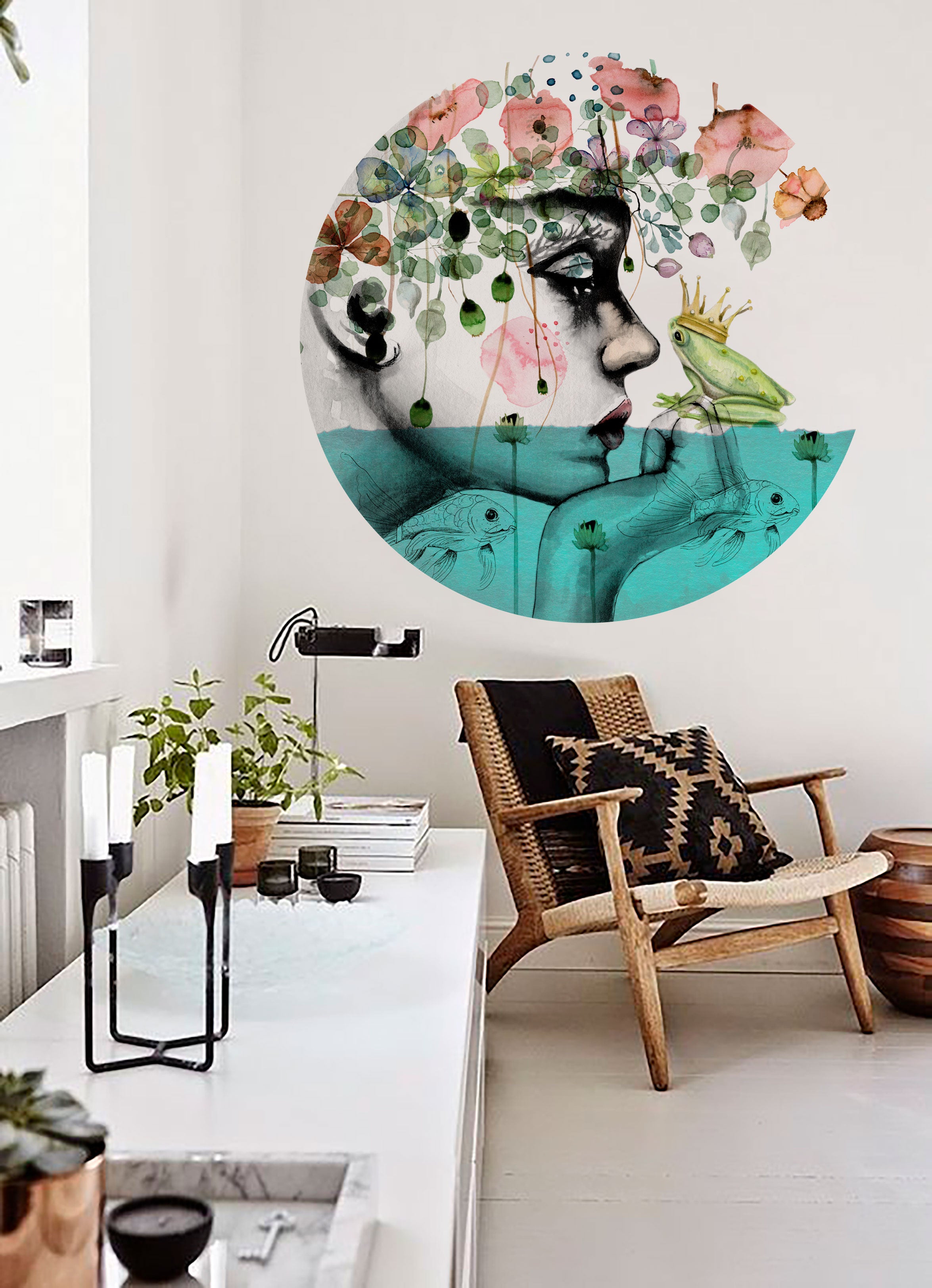 Vinilo Adhesivo Circular Love Tale – Vinilo Decorativo de Pared Personalizable