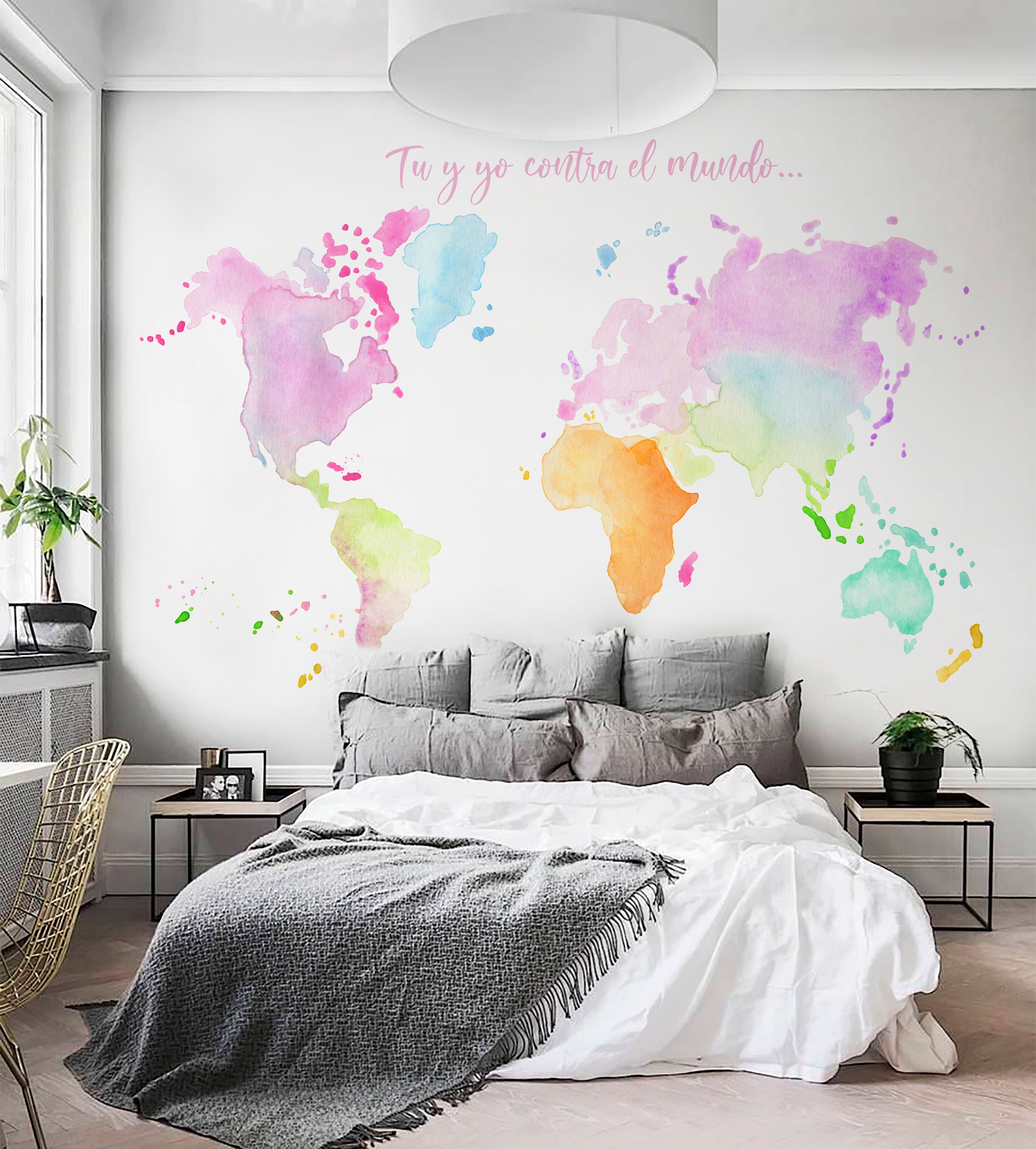 Mural de papel pintado - Mapa Mundi Colors III