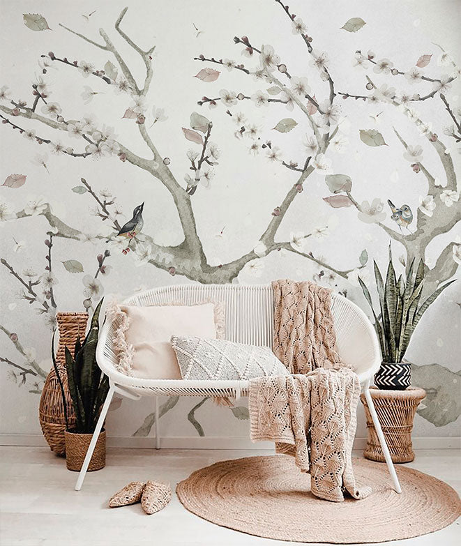 Mural de papel pintado - Almendro en flor III