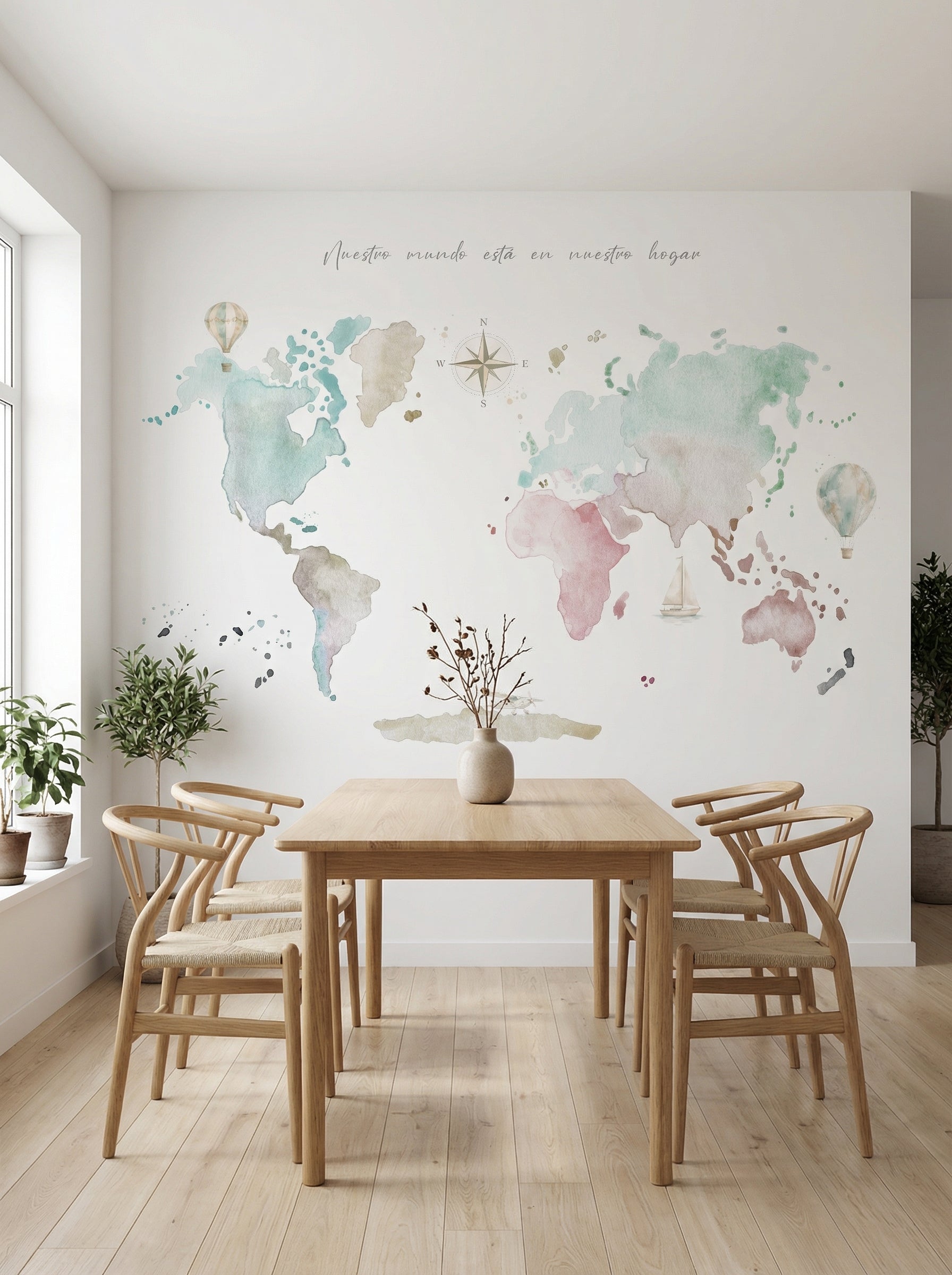 Mural de papel pintado - Mapa Mundi Colors II