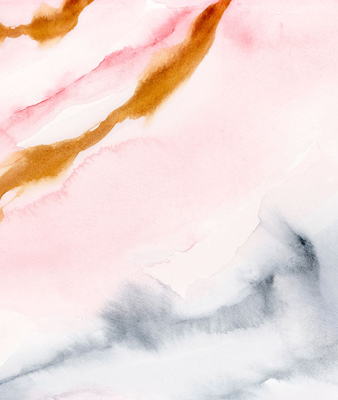 Mural de papel pintado - Abstracto II Color rosa y ocre
