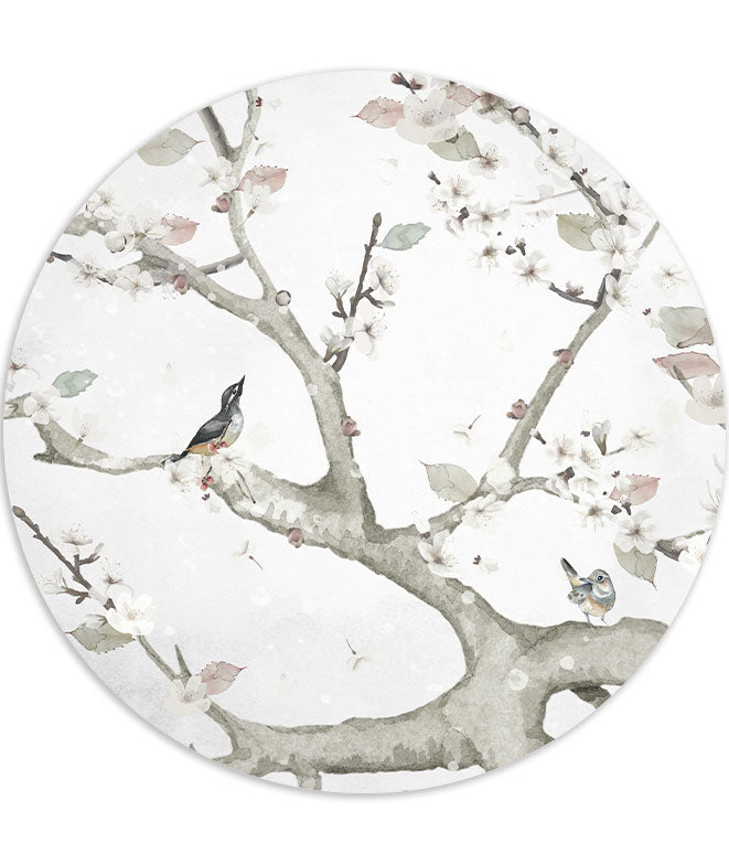 Vinilo Adhesivo Circular Almendro en flor III – Vinilo Decorativo de Pared Personalizable
