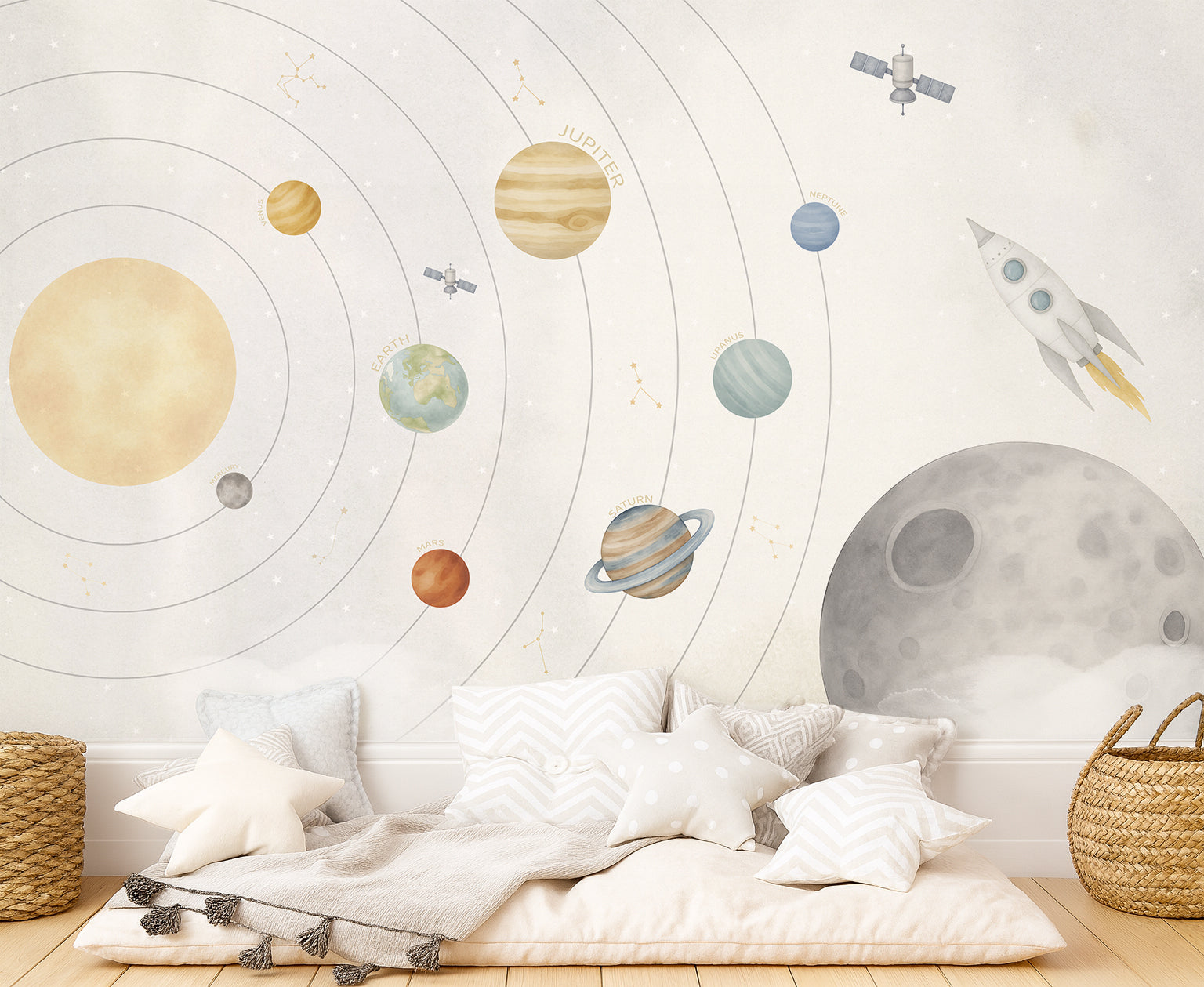 Mural de papel pintado - PLANETAS EN EL ESPACIO