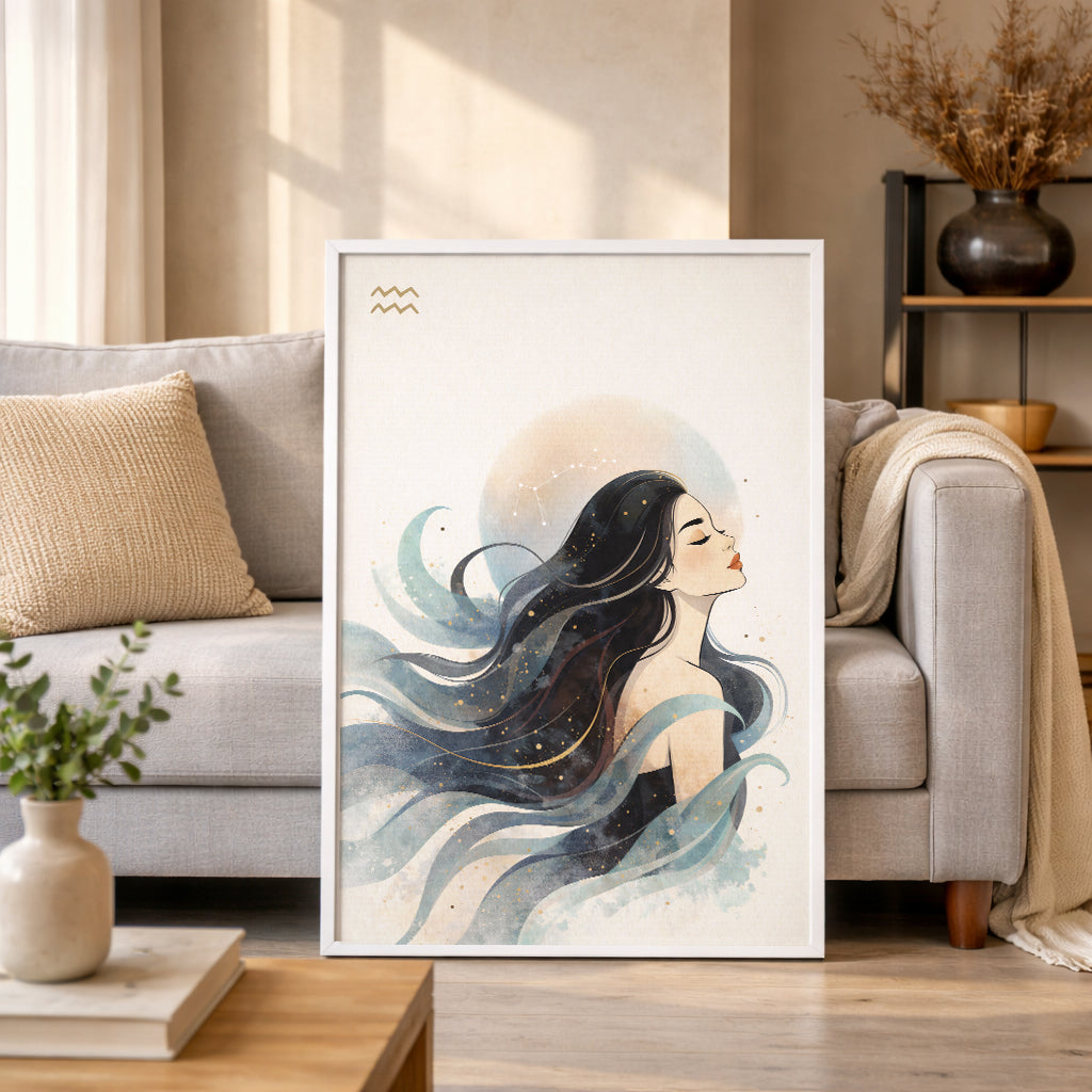 Lámina zodiaco Acuario mujer