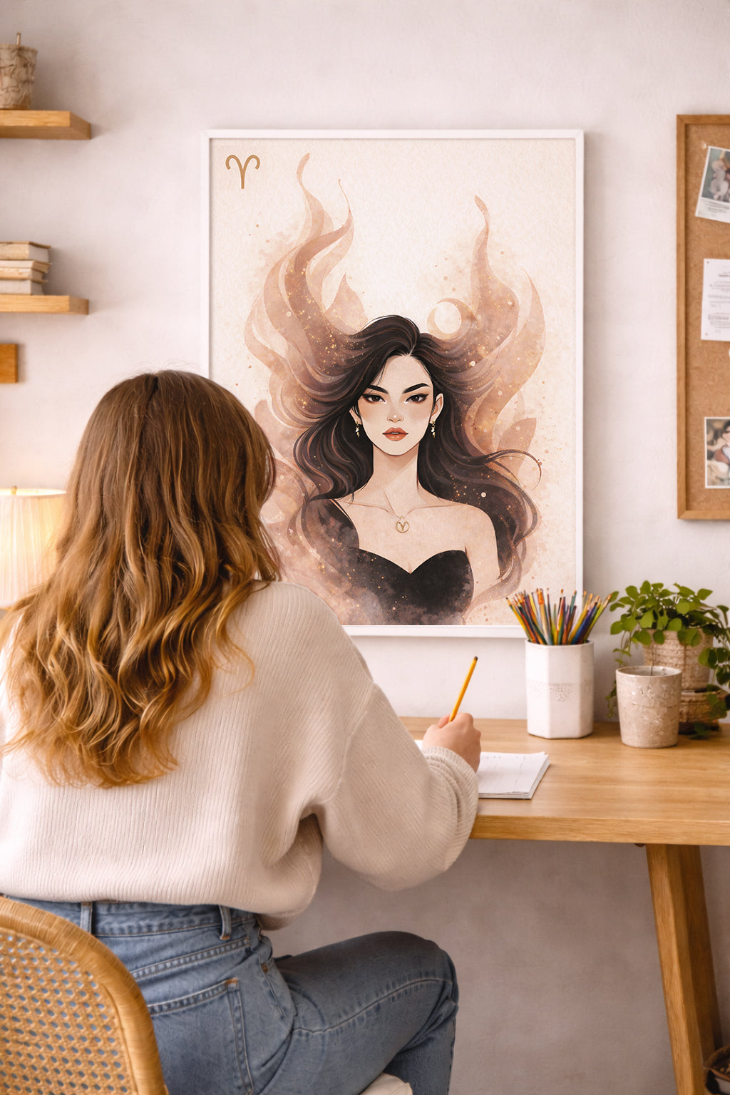 Lámina zodiaco Aries mujer