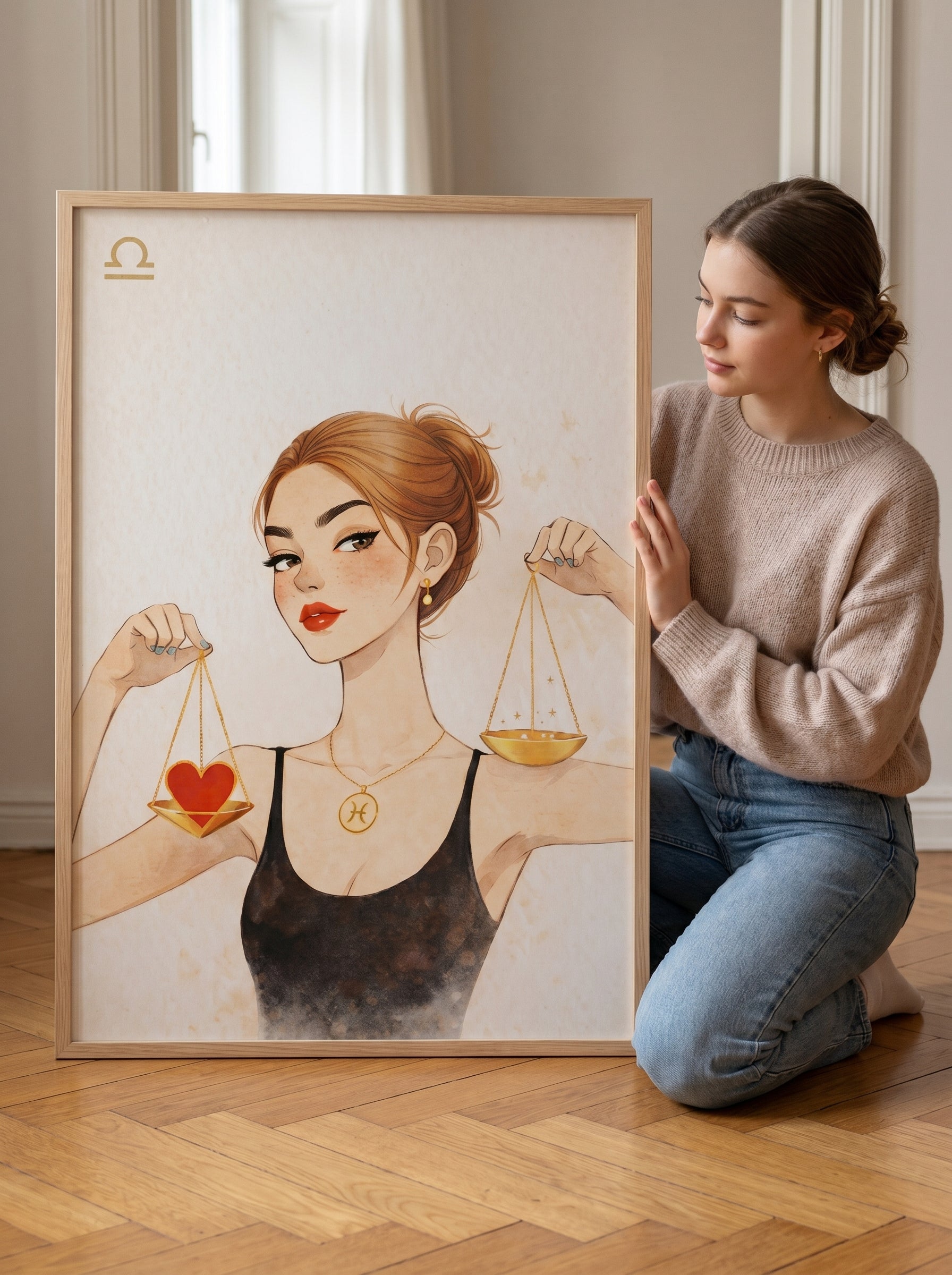 Lámina zodiaco Libra mujer