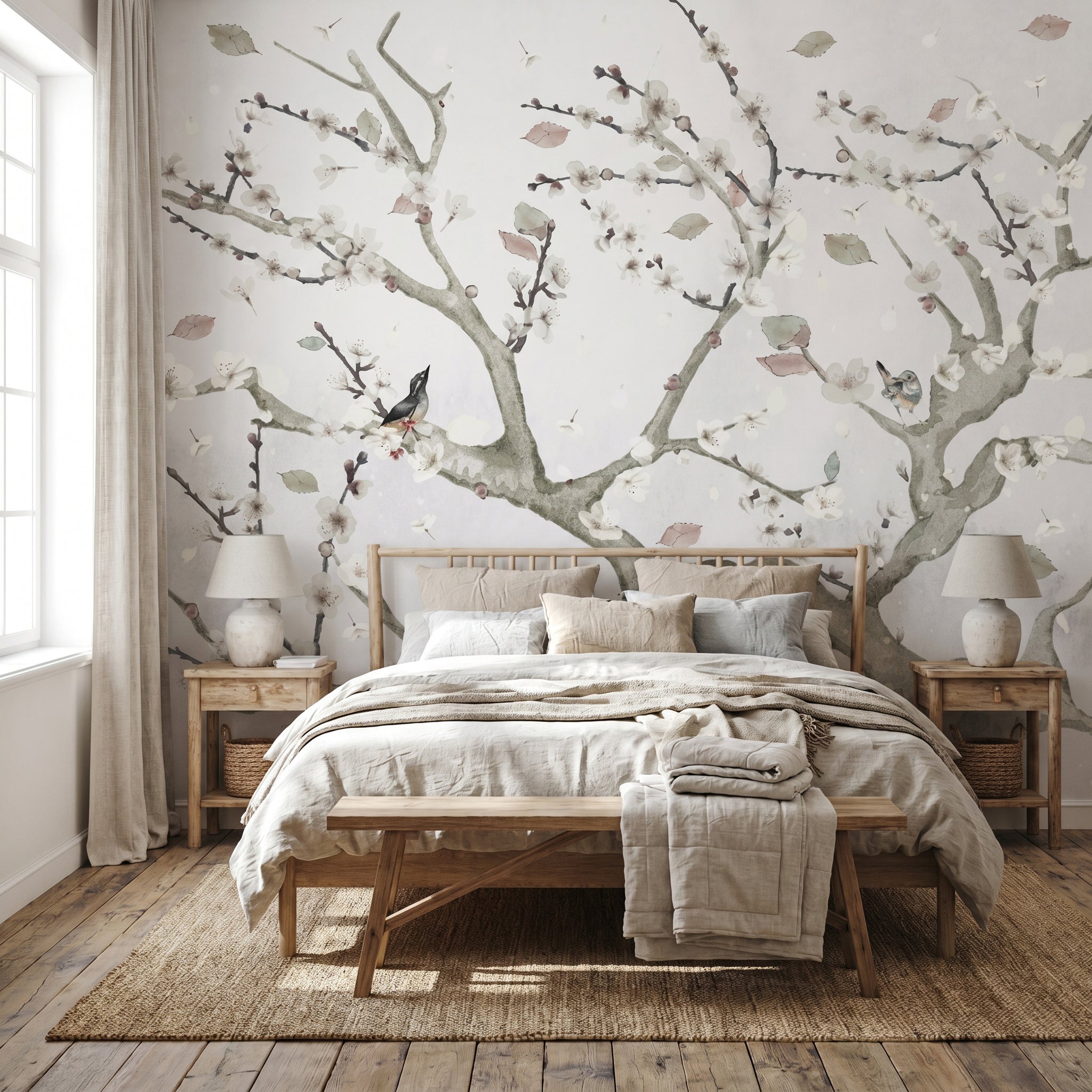 Mural de papel pintado - Almendro en flor III