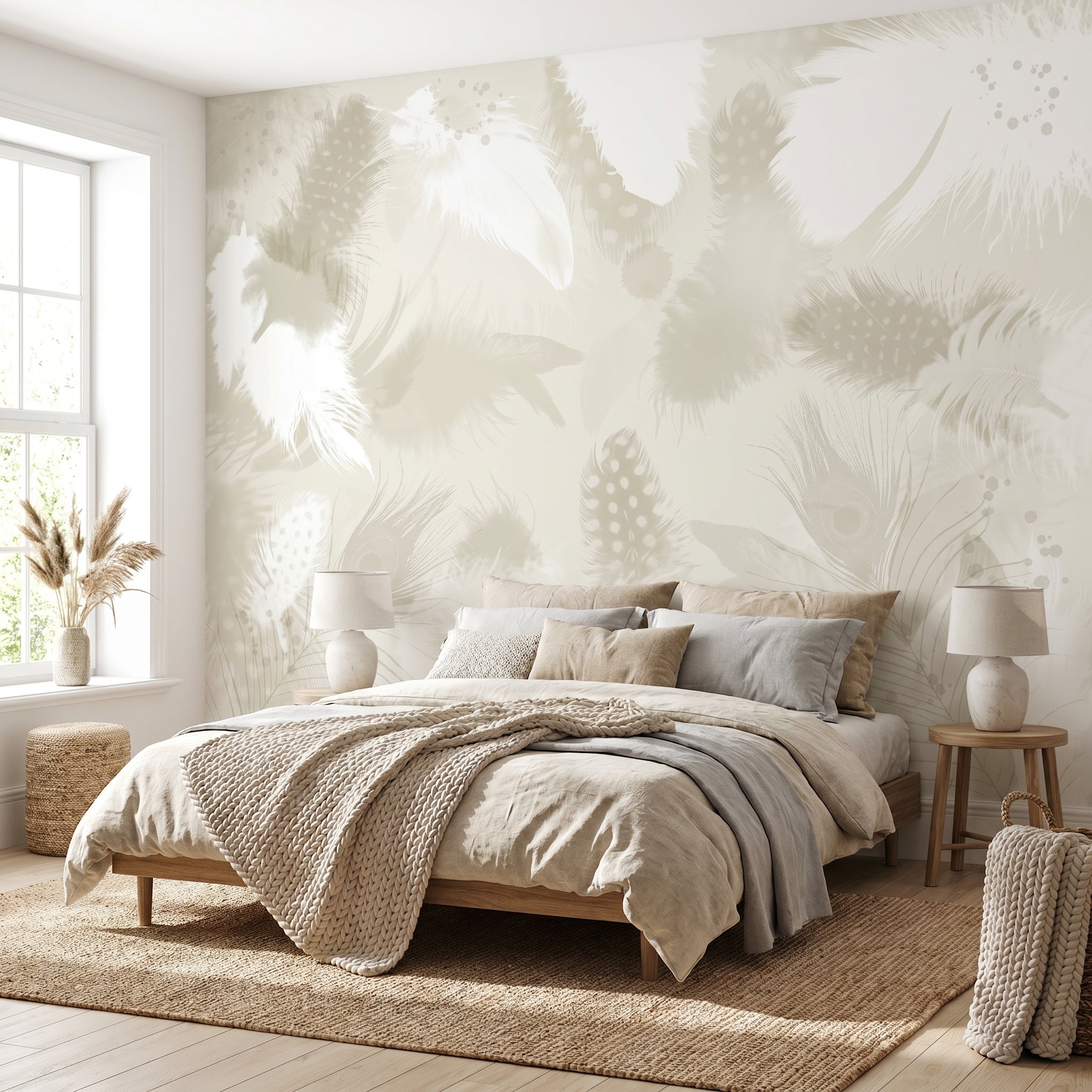 Mural de papel pintado - Plumas
