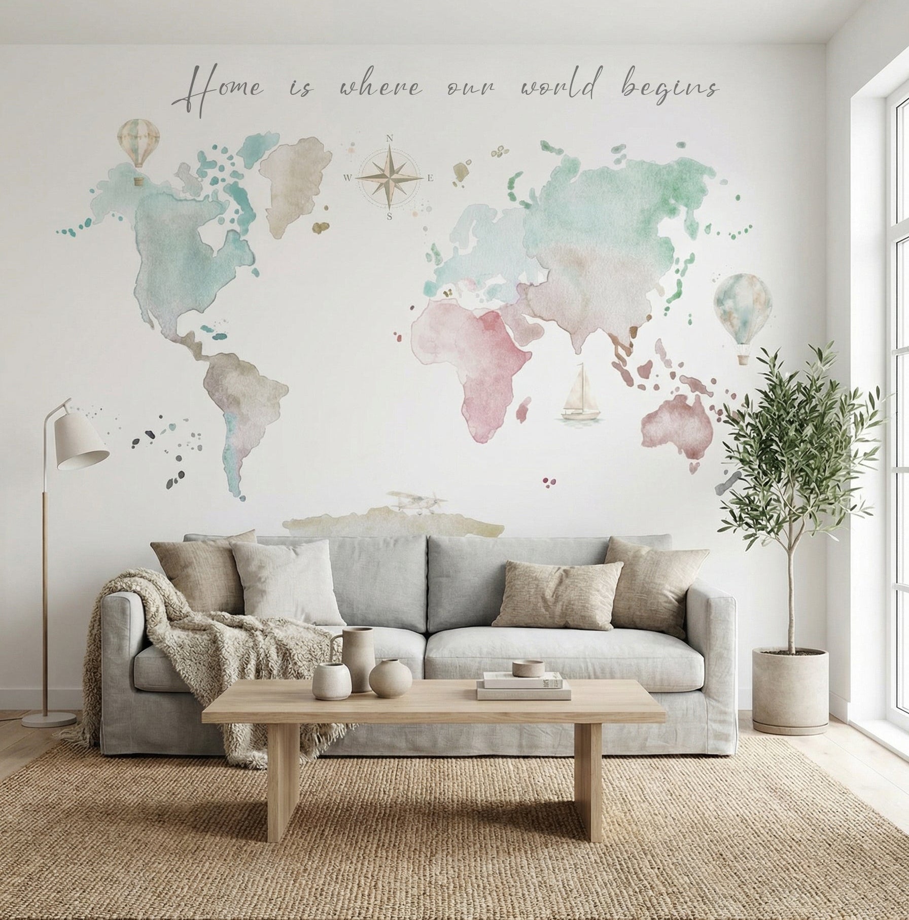 Mural de papel pintado - Mapa Mundi Colors II