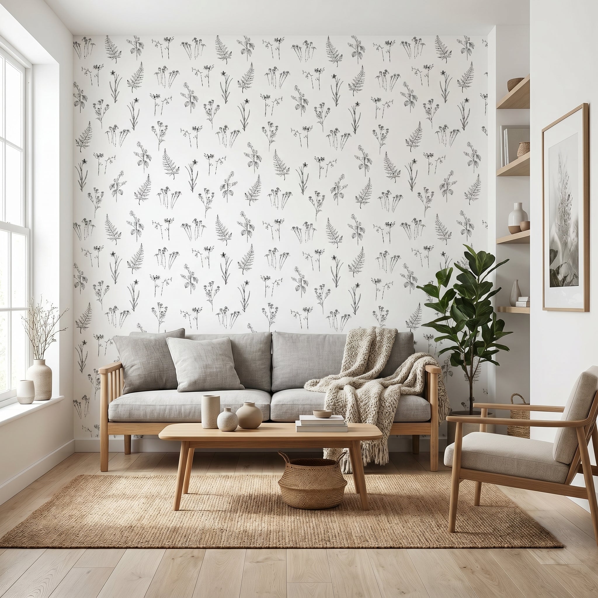 Papel pintado - Flores del bosque