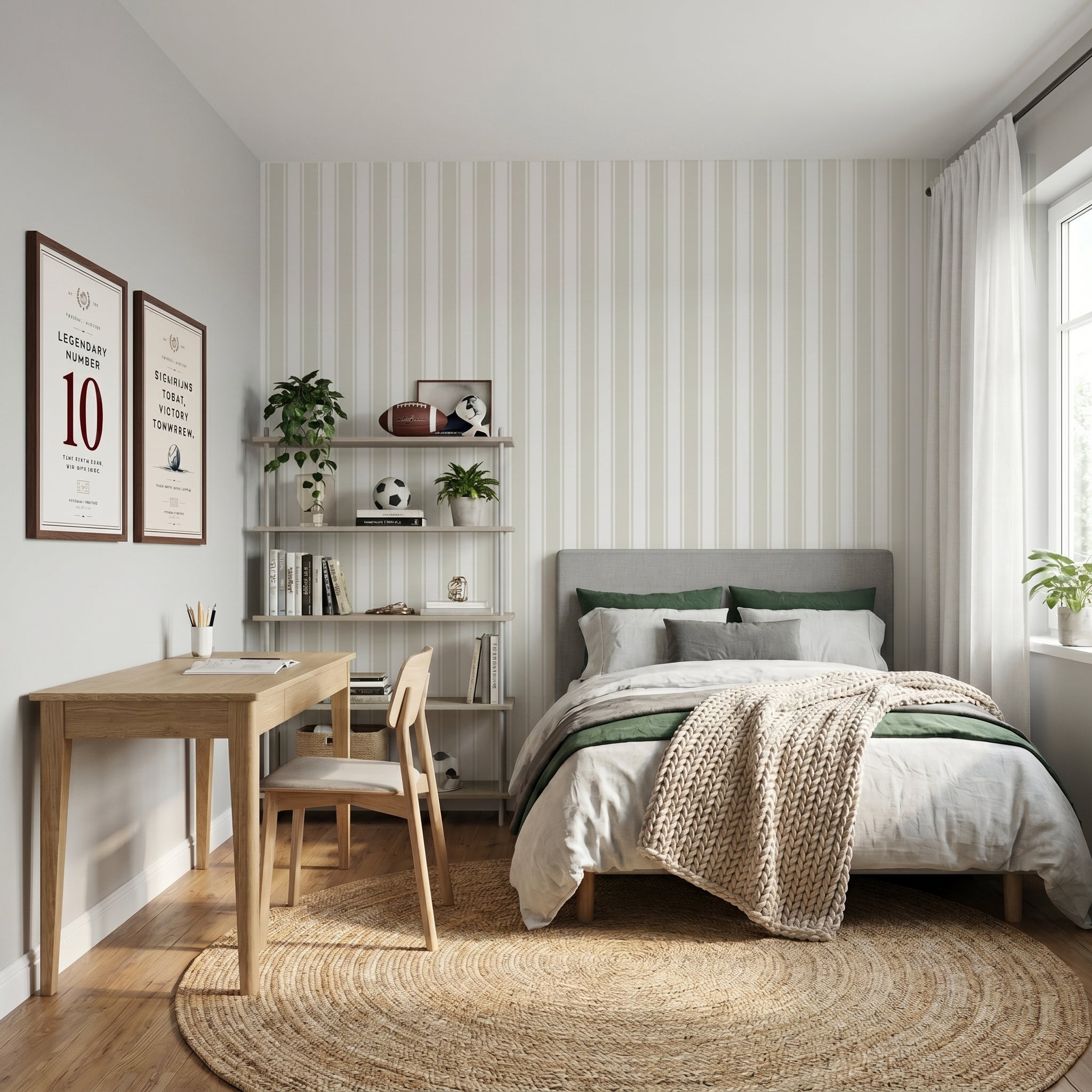 Papel pintado - Rayas beige