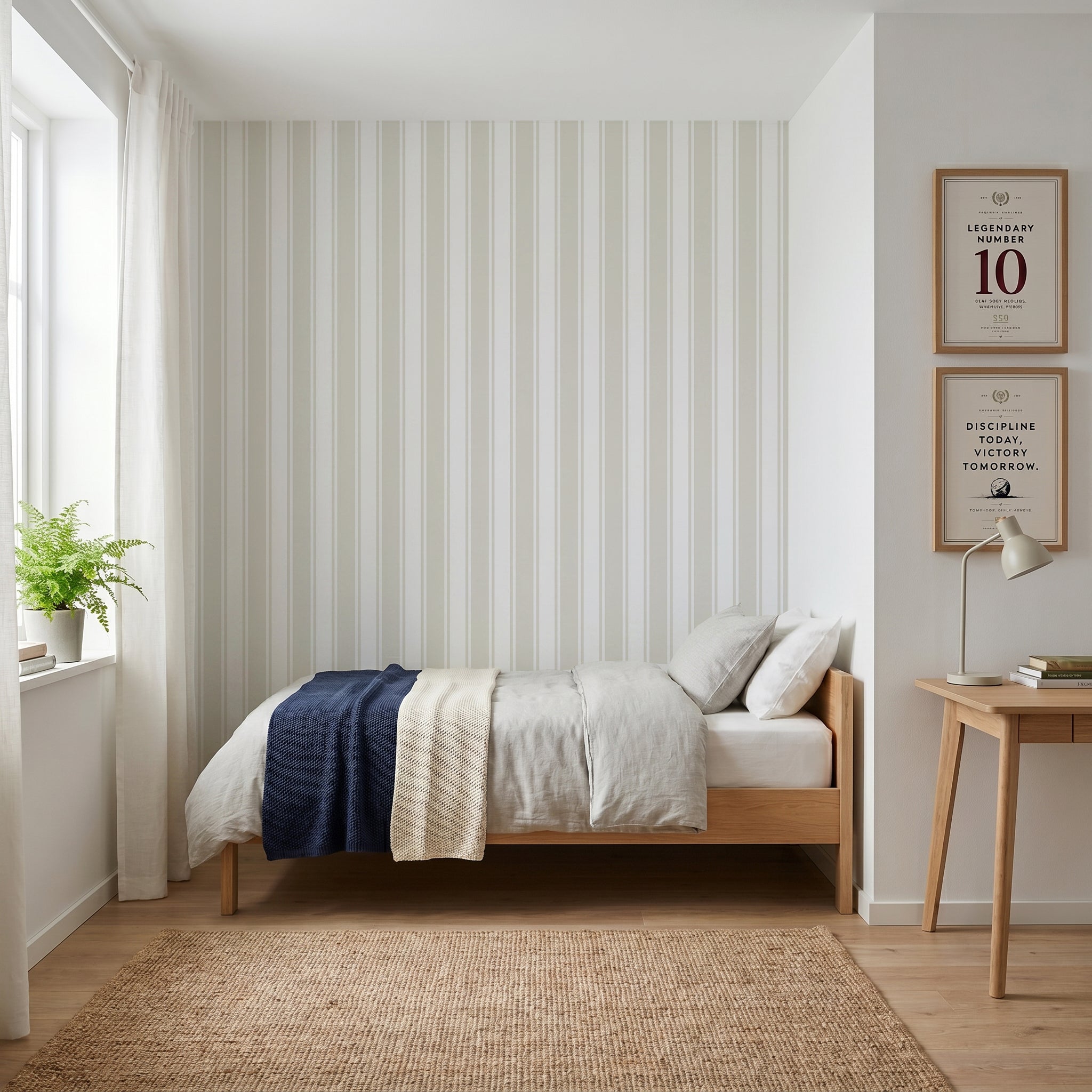 Papel pintado - Rayas beige