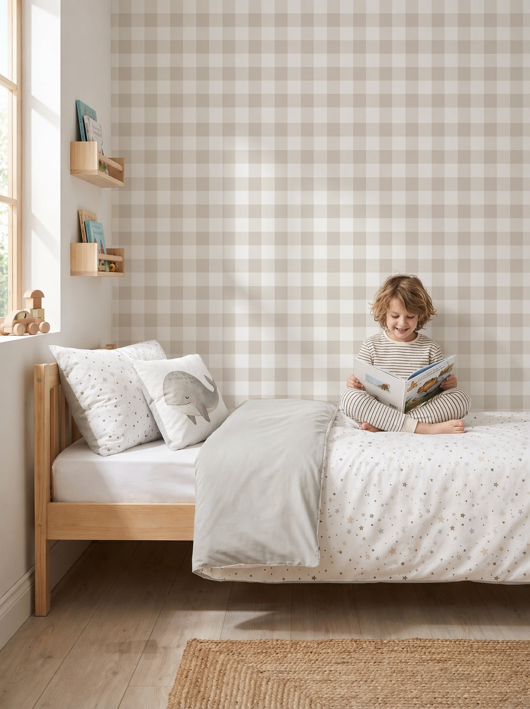 Papel pintado - Cuadro Vichy Beige