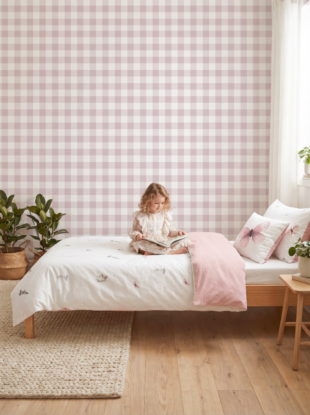 Papel pintado - Cuadro Vichy Rosa