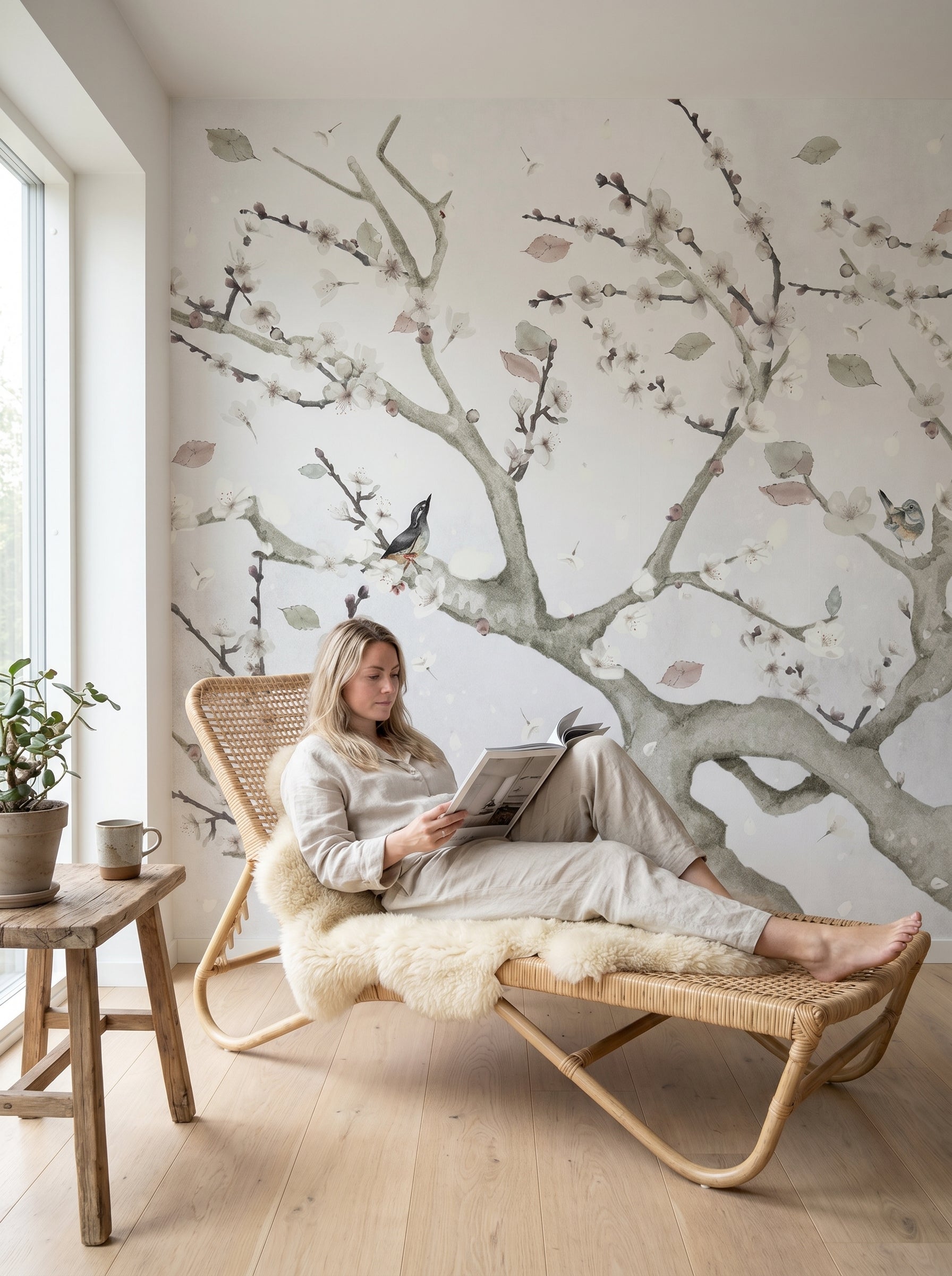 Mural de papel pintado - Almendro en flor III