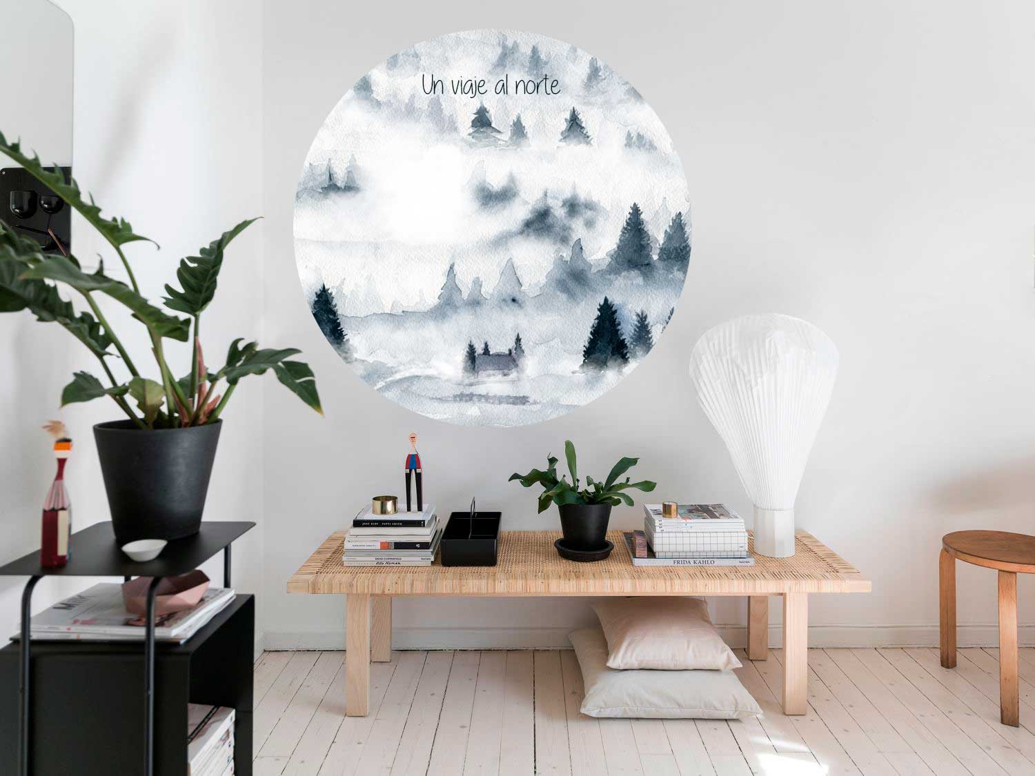 Vinilo Adhesivo Circular Bosque Niebla – Vinilo Decorativo de Pared Personalizable