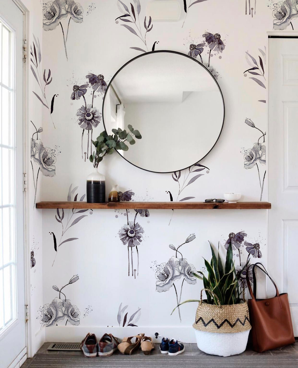 Papel pintado - Flores Tinta