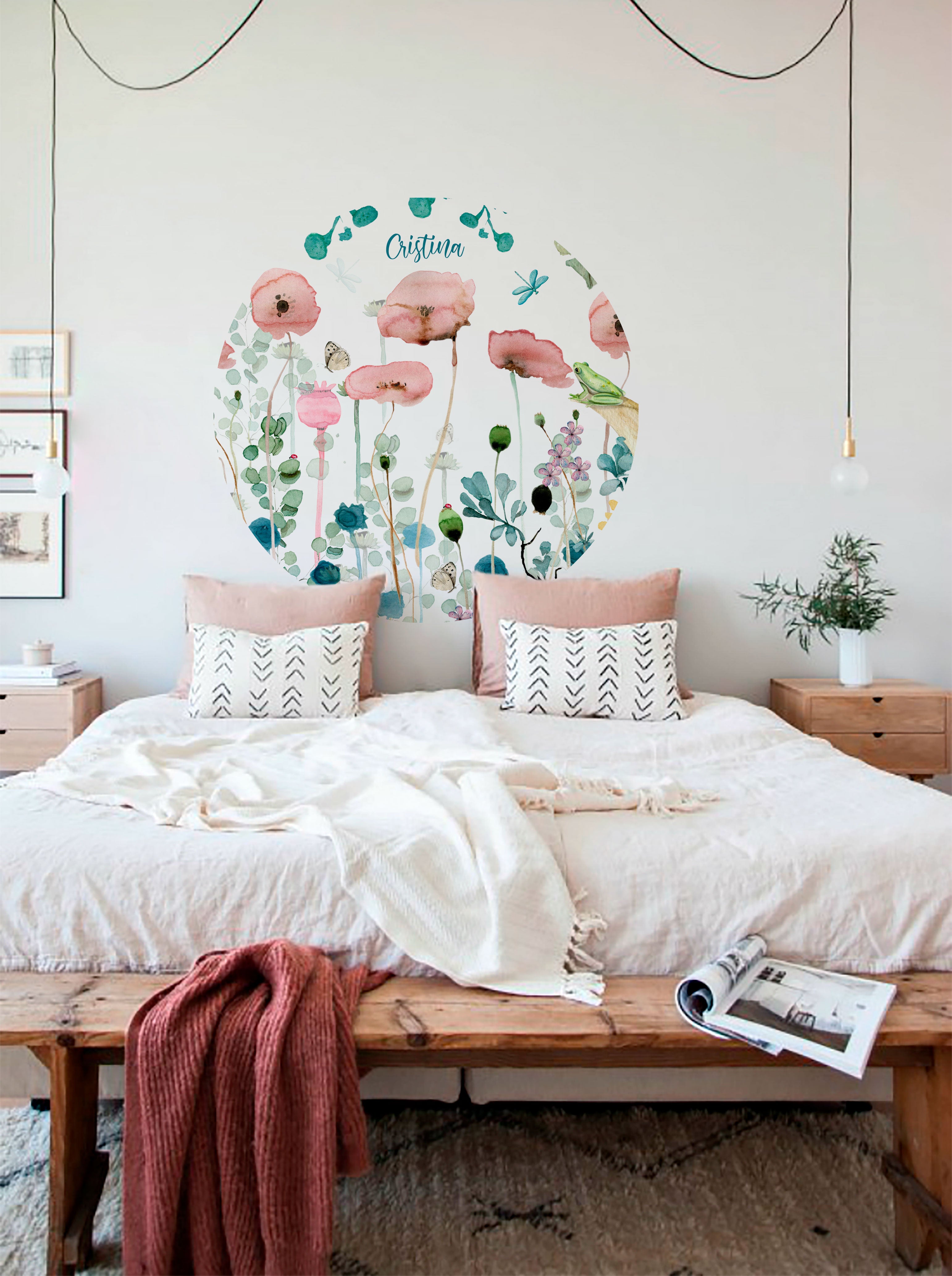 Vinilo Adhesivo Circular Floral – Vinilo Decorativo de Pared Personalizable