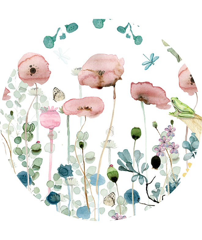 Vinilo Adhesivo Circular Floral – Vinilo Decorativo de Pared Personalizable