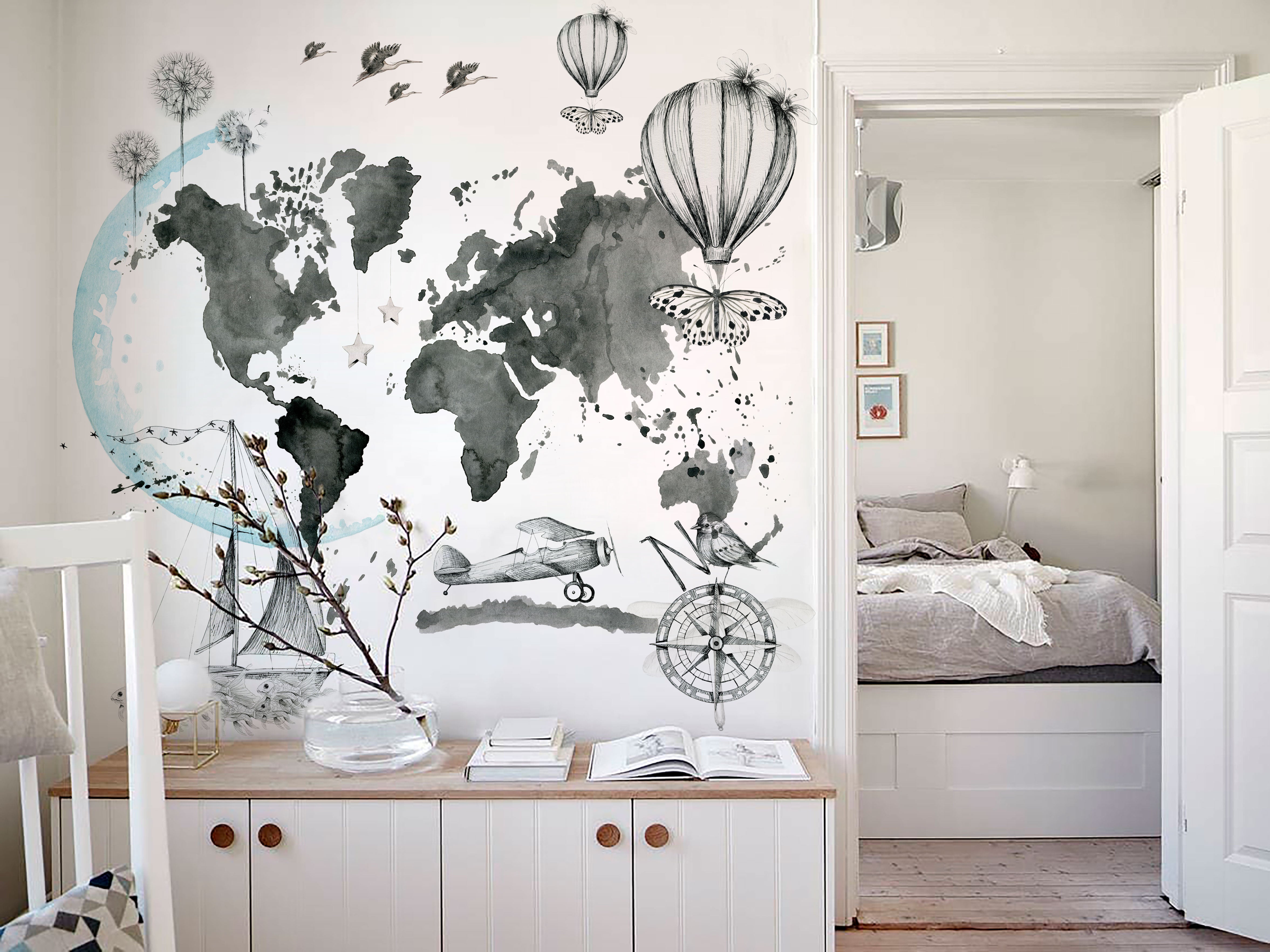 Mural de papel pintado - Mapa Mundi Imagine