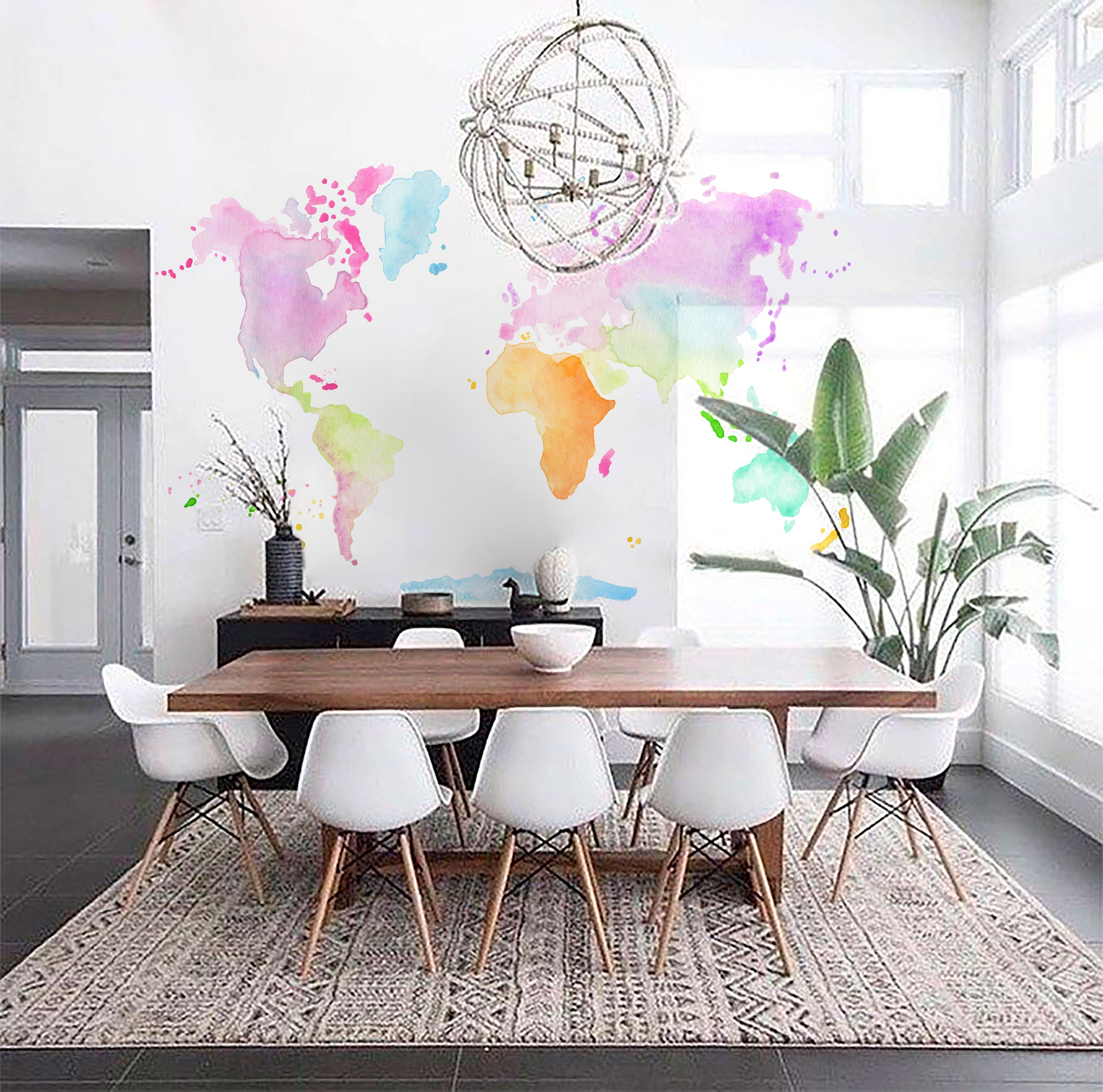 Mural de papel pintado - Mapa Mundi Colors III