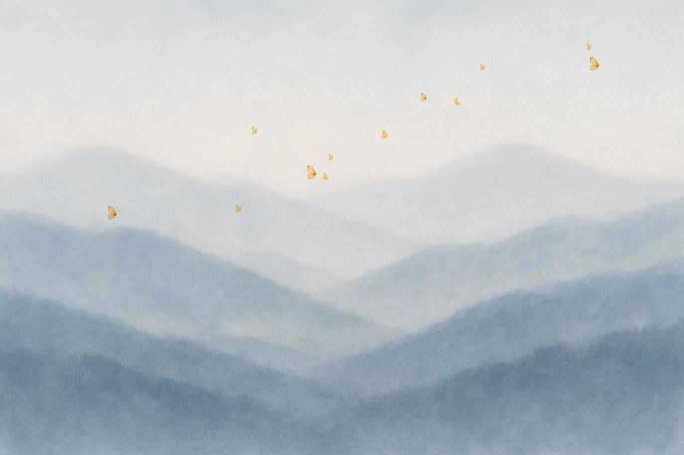 Mural de papel pintado - Mariposas al amanecer