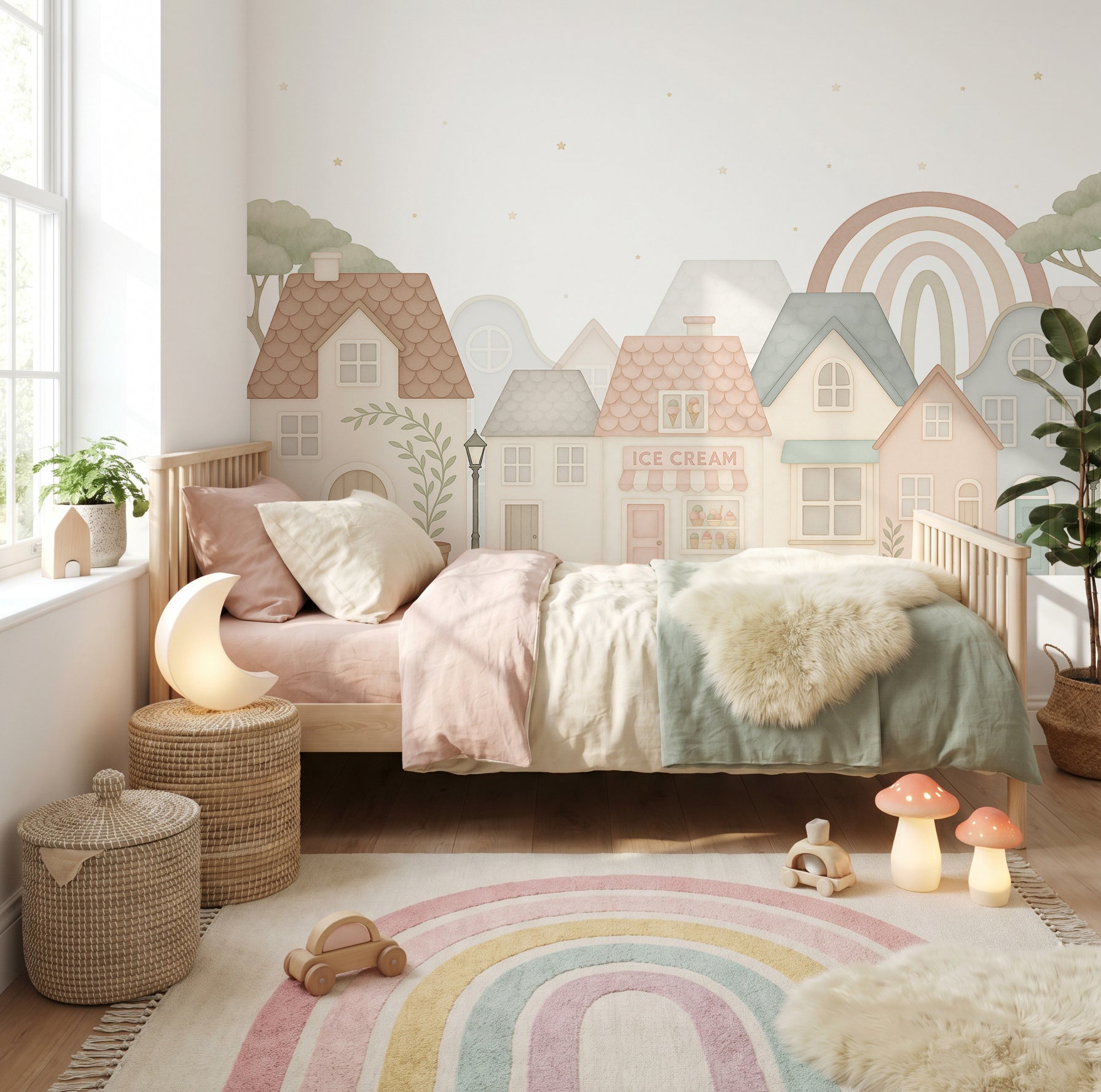 Mural de papel pintado - CASITAS EN PUEBLO MÁGICO