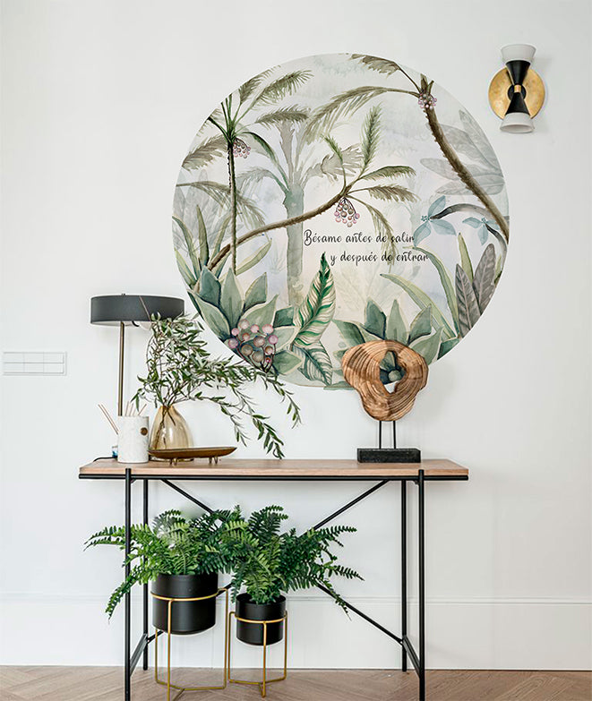 Vinilo Adhesivo Circular Trópico – Vinilo Decorativo de Pared Personalizable