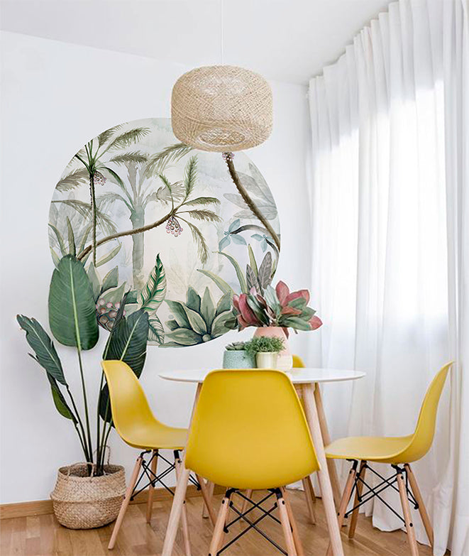 Vinilo Adhesivo Circular Trópico – Vinilo Decorativo de Pared Personalizable