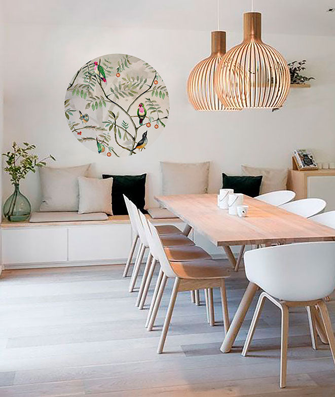 Vinilo Adhesivo Circular Jardín – Vinilo Decorativo de Pared Personalizable