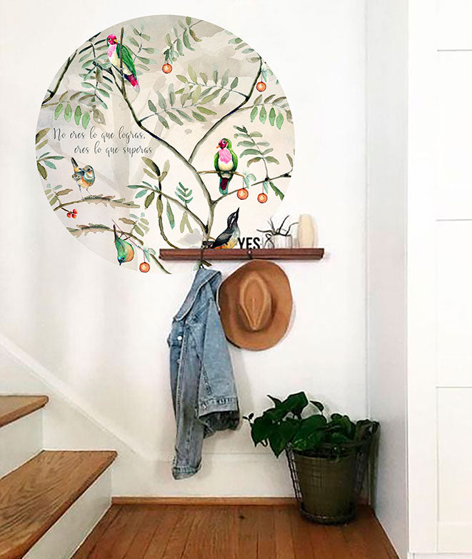 Vinilo Adhesivo Circular Jardín – Vinilo Decorativo de Pared Personalizable