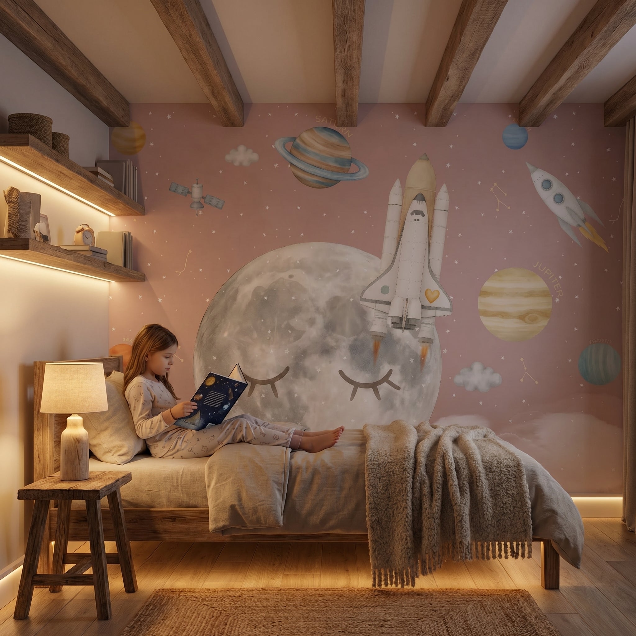 Mural de papel pintado - VIAJE A LA LUNA II