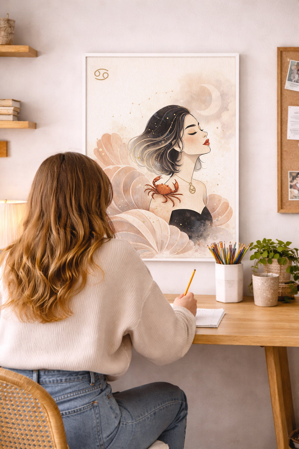 Lámina zodiaco Cáncer mujer