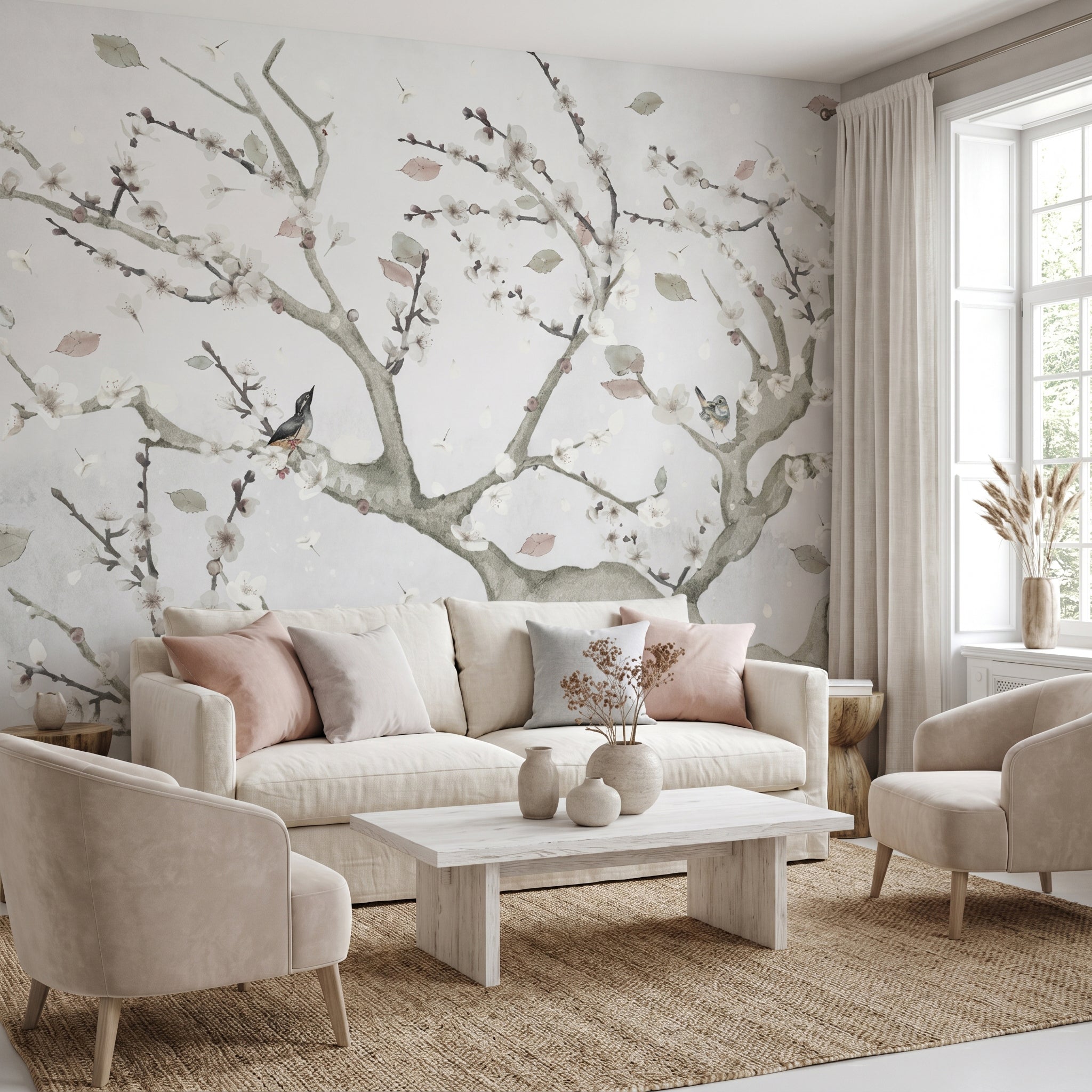 Mural de papel pintado - Almendro en flor III