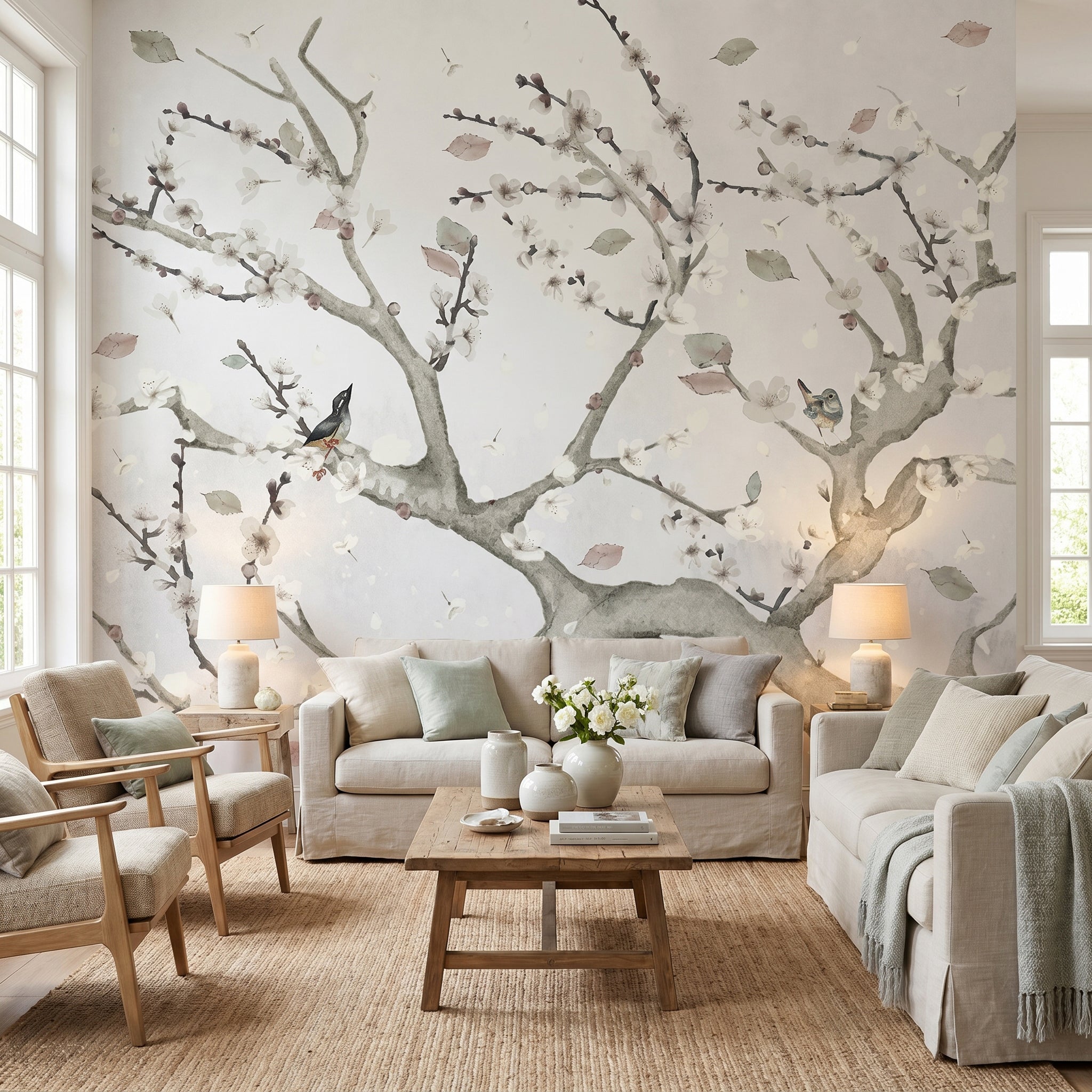Mural de papel pintado - Almendro en flor III