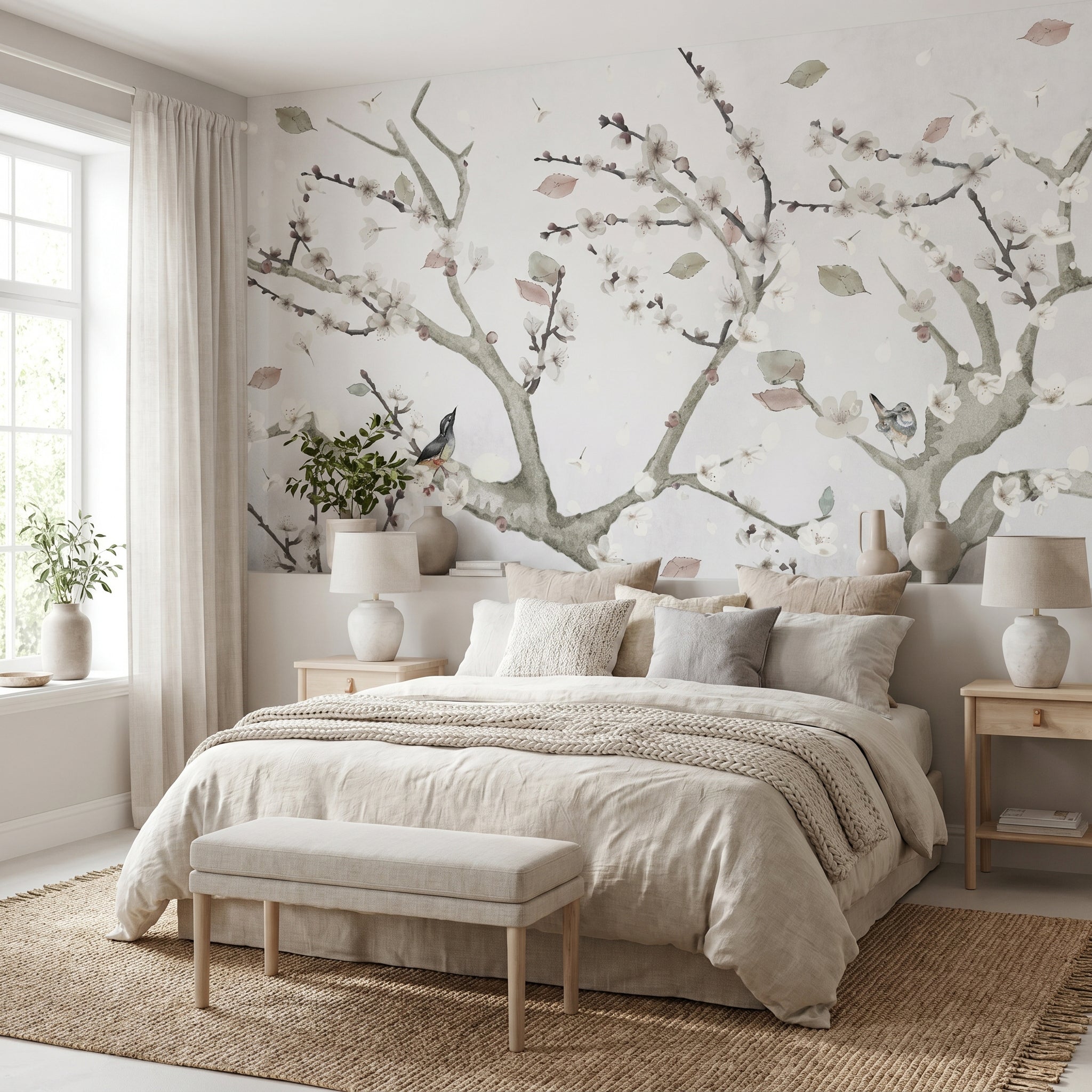 Mural de papel pintado - Almendro en flor III