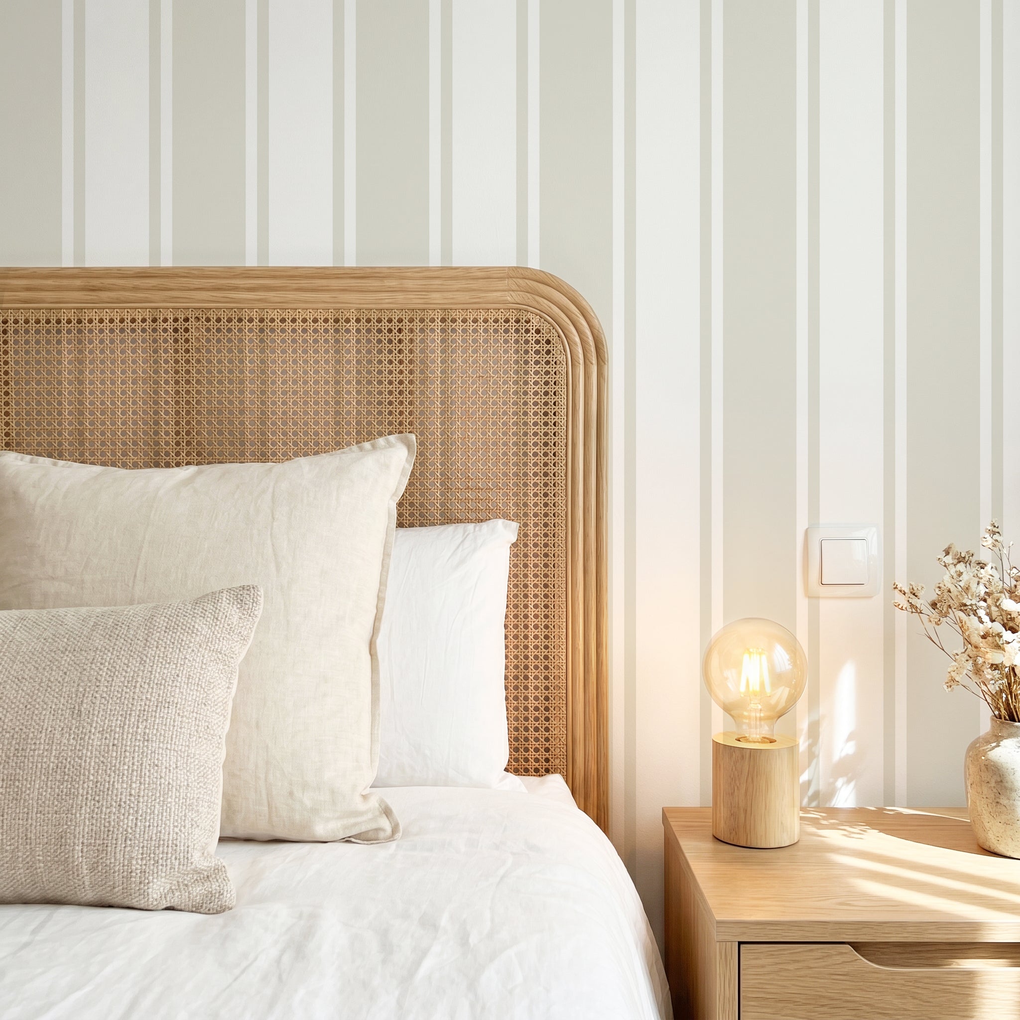 Papel pintado - Rayas beige