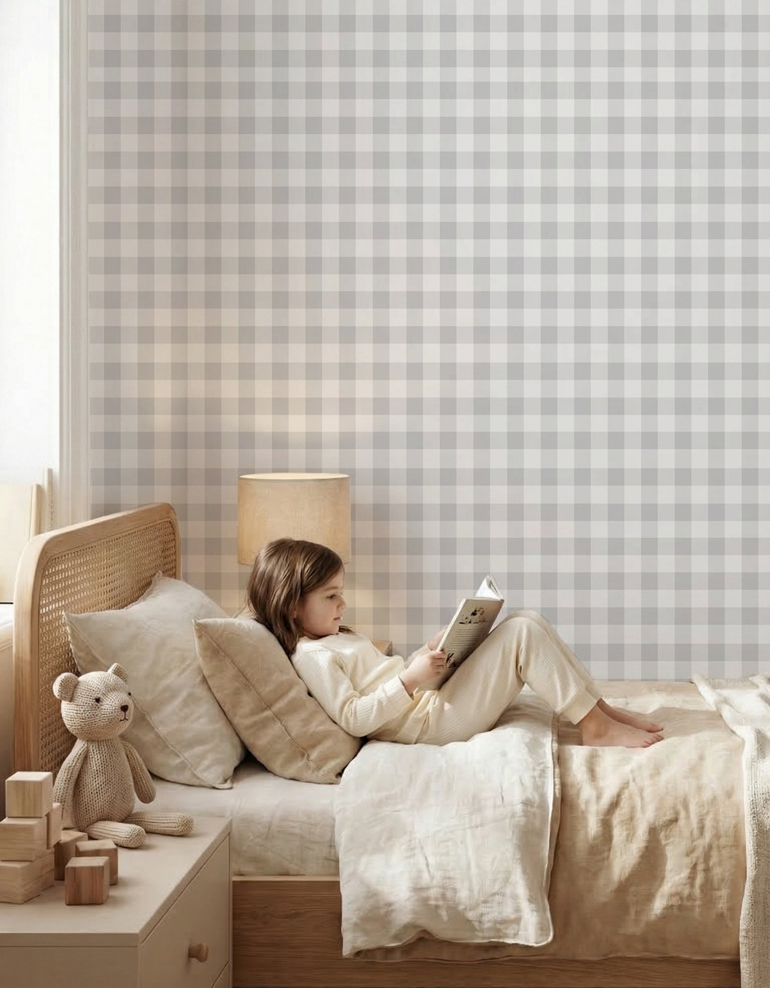 Papel pintado - Cuadro Vichy Gris