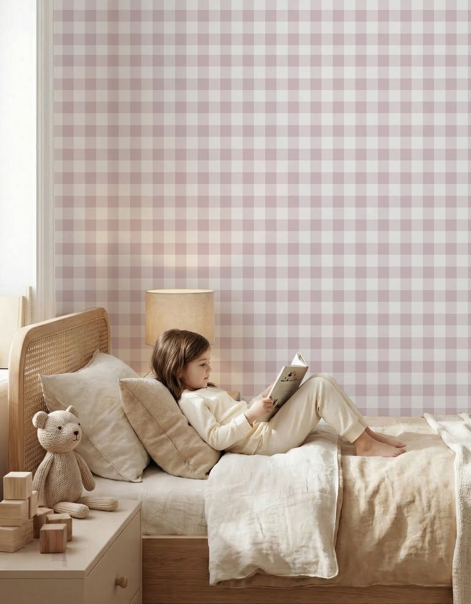 Papel pintado - Cuadro Vichy Rosa